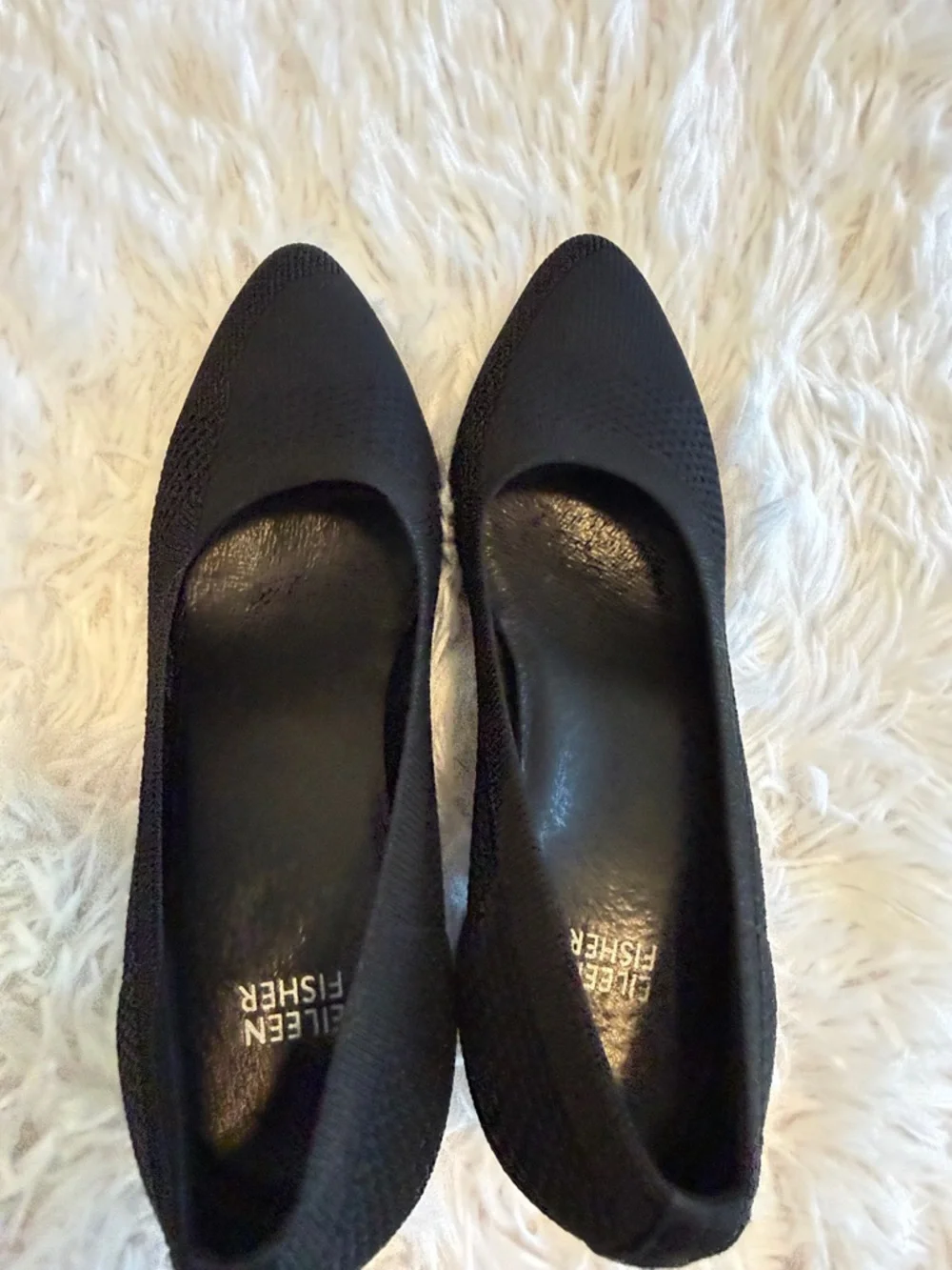 Eileen Fisher Kiss Knit Black Pump Heels 7